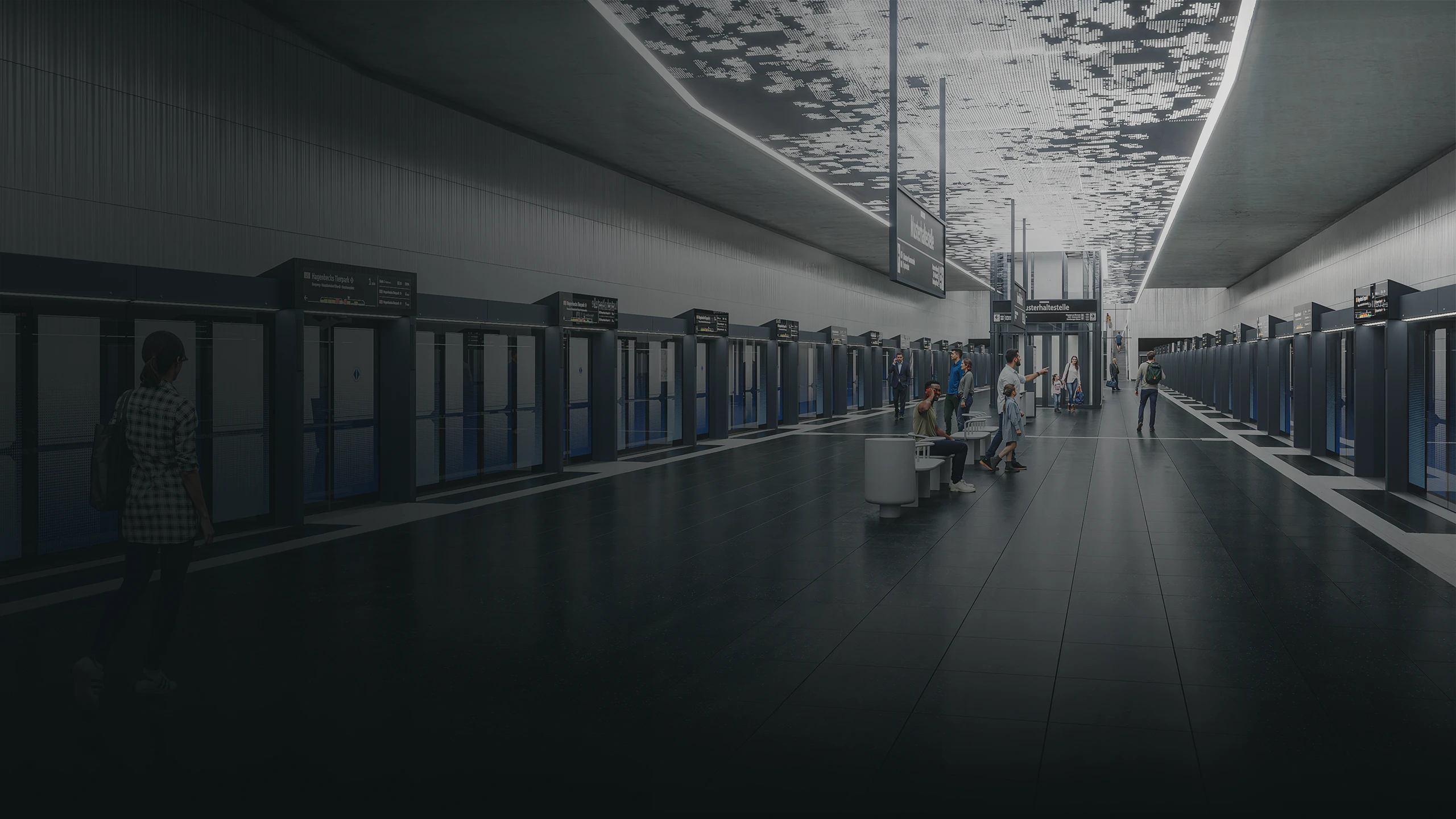 Projet d'aménagement d'une station de la ville d'Hambourg avec les portes palières pour Wabtec