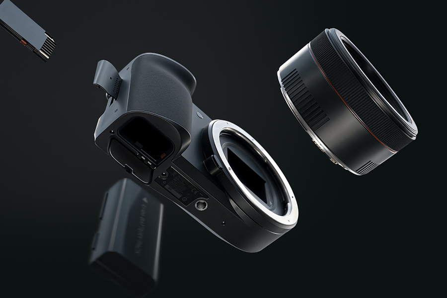 Détail d'une pièce mécanique modélisée en 3D par dotprod