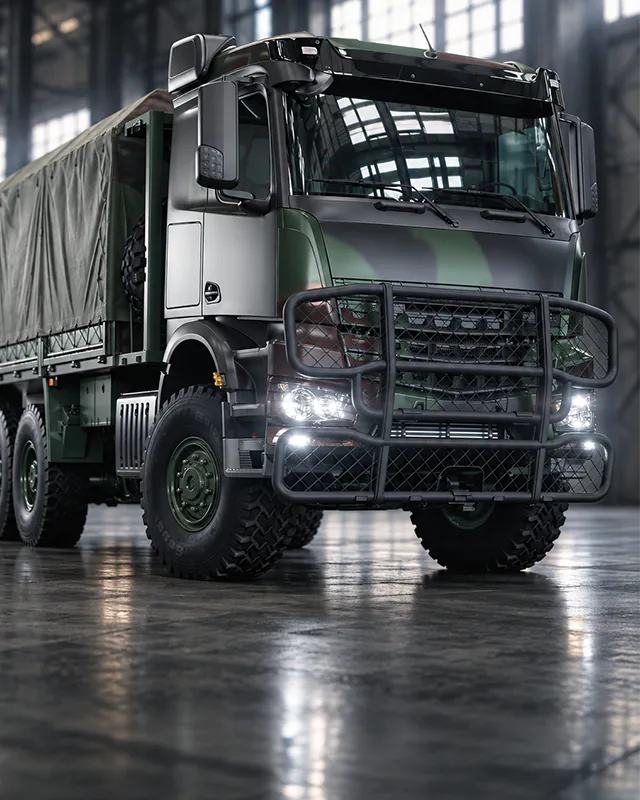 Visuel 3D haute définition d'un véhicule militaire pour Scania Défense