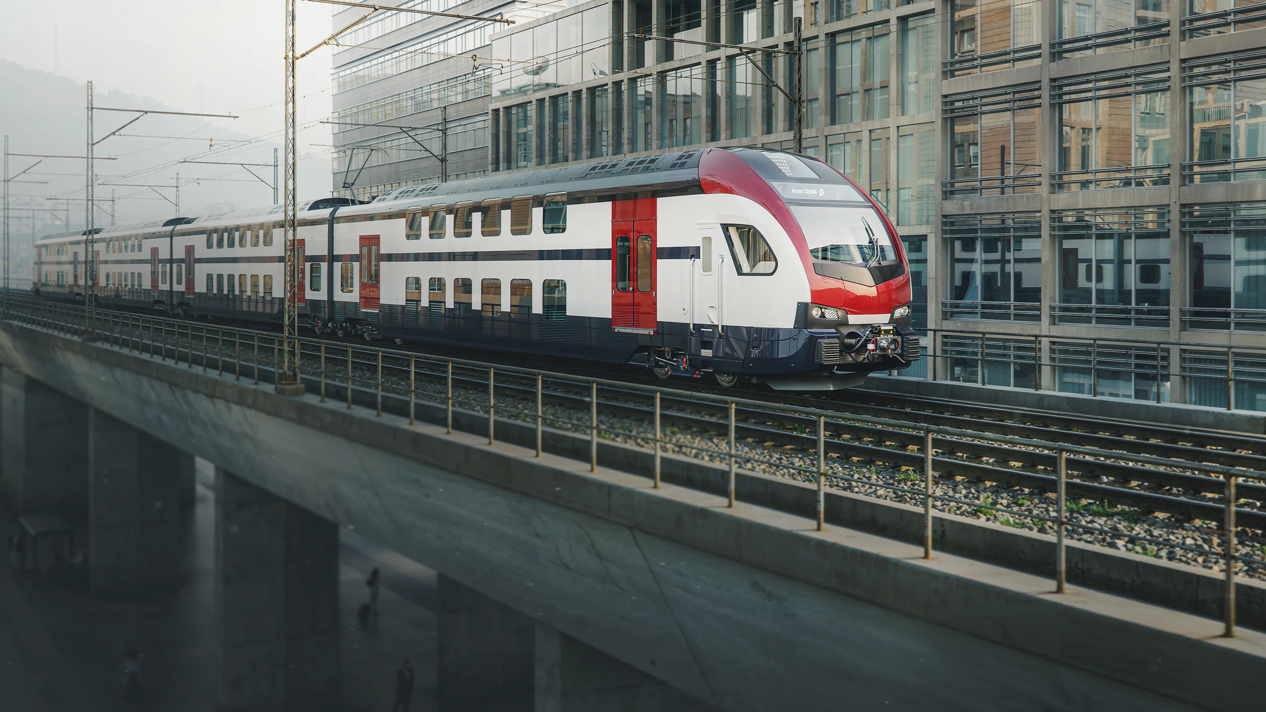 Visualisation 3D d’un train à deux niveaux réalisée pour Wabtec